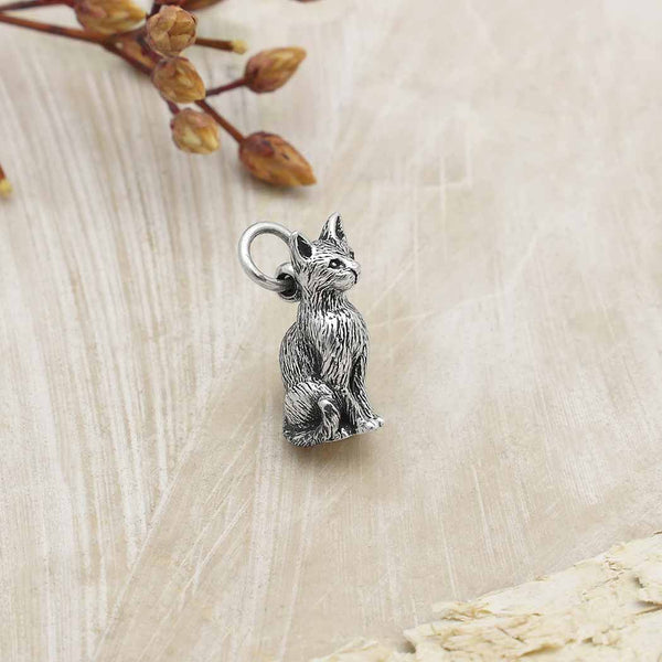Cat Star Charms | Sleeping Cat Charm |925 Sterling Silver Bead