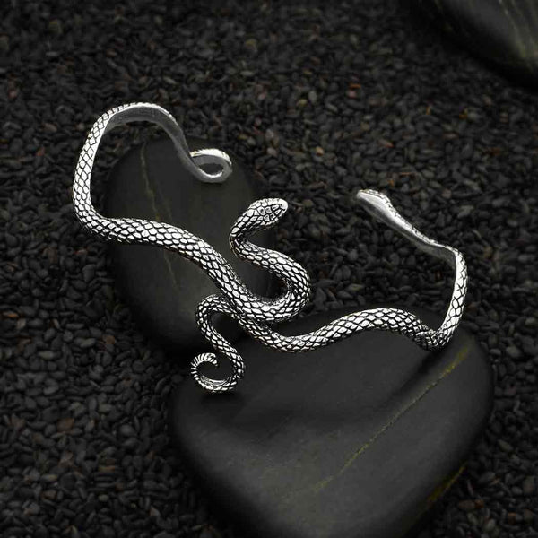 Sterling Silver Cuff Bracelet, Snake Cuff Bracelet, Jewelry Snake
